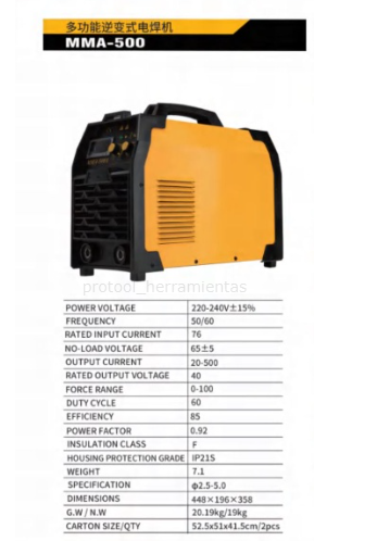 110v MMA-500 soldador inversor MEINENG